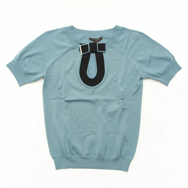 ルイヴィトン 半袖ニット モノグラム Tシャツ ニット ホワイト M 21AW ルイヴィトン 半袖ニット モノグラム Tシャツ ニット ホワイト M