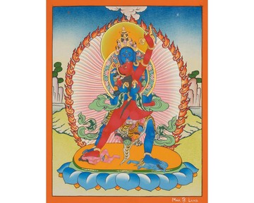 西藏轉輪唐卡原創手繪藝術品