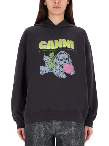 ganni "puppy" sweatshirt