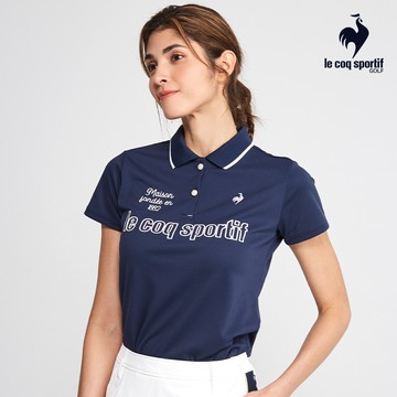 【LE COQ SPORTIF GOLF公雞高爾夫】女款深藍色POLO短袖棉衫 QLQ2J205