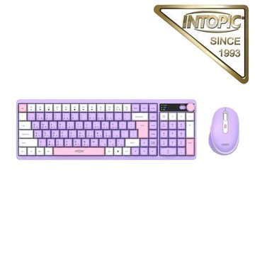 廣鼎INTOPIC炫彩 2.4GHz無線鍵盤滑鼠組/KCW-960/紫