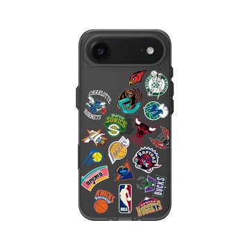 iPhone Air Clear (相機按鈕) 酷墨灰 - NBA - Hardwood classics Logos