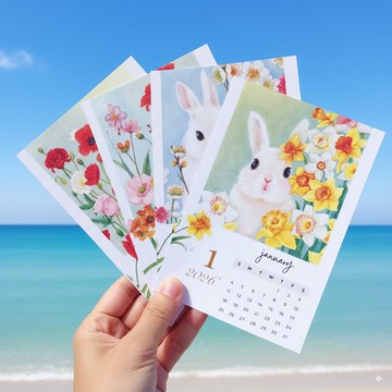 2026年花兔年曆 / 桌曆│一組13張 │A6尺寸