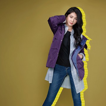 VICTORIA口袋造型中長絲棉外套 -紫-V45056-66