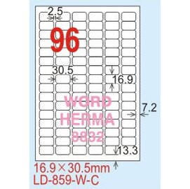 【龍德】LD-859-HG-C (圓角) 亮面防水相片噴墨標籤 16.9x30.5mm 20大張/包
