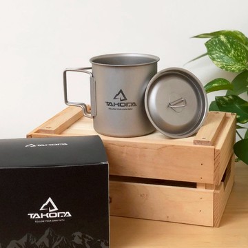 Wiyaka 超輕量純鈦露營杯 400ml 附鈦杯蓋