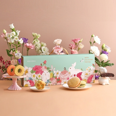 【金格食品】星月中秋禮盒(流芯月餅/芋頭奶黃燒/巧克力義式脆餅)-網