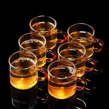 玻璃耐熱透明玻璃帶把杯功夫茶具品茗杯喝茶杯個人杯主人杯子水杯