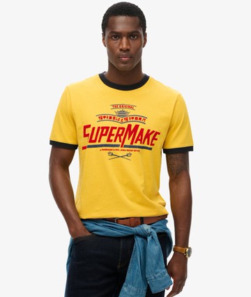 Superdry Men's Modern Industry Relaxed T-shirt Gold Size: M