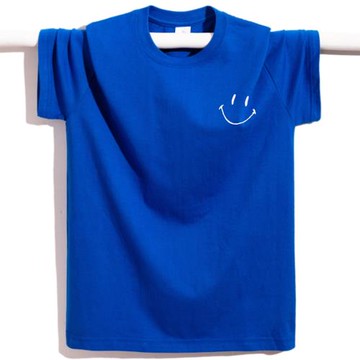 純棉T恤男生潮流青少年初中生高中學生大童大碼汗衫繡花夏季半袖