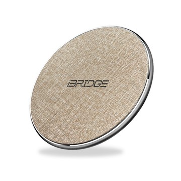 iBridge 10W+蘋果7.5W快充Qi標準無線充電板-咖啡布衣版