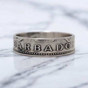 Barbados 錢幣戒指、Barbados 女款戒指、Barbados 硬幣戒指、Barbados 男款戒指