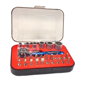 章魚牌 Octopus 迷你棘輪套筒起子頭 27件組  100mm  雙頭設計  1組