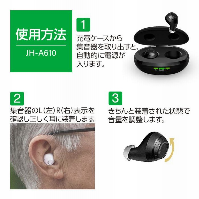 たしろ屋 集音器 耳あな式 充電式 １ヶ月1回充電 音質の良さにこだわっ