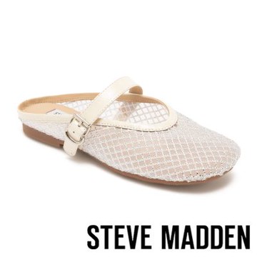 STEVE MADDEN-細鑽菱格紋透膚穆勒鞋 TWFIONA-白色