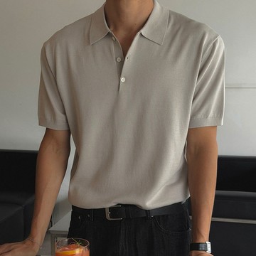 正韓素面舒適透氣天絲短袖翻領針織衫 9色 YUPPIE 預購商品 0720