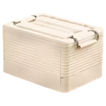 FAmILyLIFE 生活 上開式多功能附輪可疊加折疊收納箱 A-373-W 60L 2.55kg  57.5 x 40.5 x 33.5cm  米白色  1個