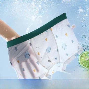 童童樹禮盒裝夏季裸感冰絲無痕彈透氣男女兒童內褲四角褲頭男內褲