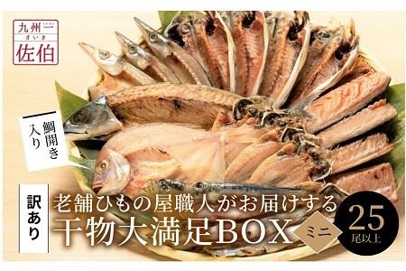 ＜訳あり＞ 干物お楽しみBOX(25尾以上) 簡単 干物 たい タイ あじ アジ かます カマス さば サバ いわし イワシ 丸干し 開き みりん干し 魚 海鮮 冷凍 詰め合わせ セット