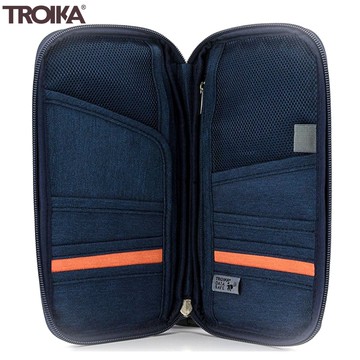 德國TROIKA防盜護照包TRV20/DB防感應卡夾設計款護照包