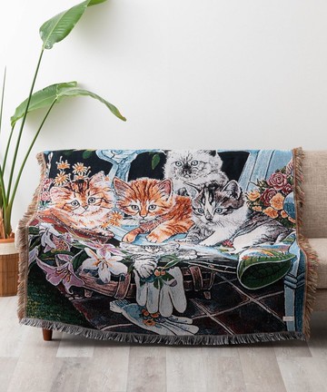 Jubilee Cat Dog 設計提花 Throwket 地毯什錦 130x160 公分 G