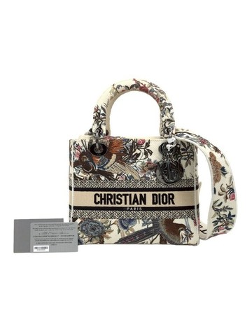 dior 白色 Lady Dior 織物手提包 肩背包