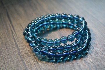 天然藍色碧璽皇家藍長手鏈三圈碧璽手串念珠