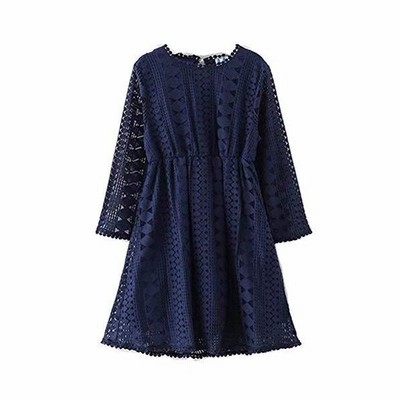 Weileenice 子供服 女の子 160 ワンピース 長袖 子供ワンピース 155 ネイビー ガールズ 中学生 シンプル 卒業式 入学式 通販 Lineポイント最大get Lineショッピング