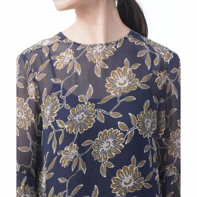 ヌキテパ event FLOWER SLEEVE DRESS Ｍ ヌキテパ ギャザードレス ロングワンピース Rayon Ggt Flower