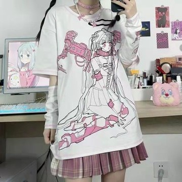 【台灣有貨】 日系可愛二次元短袖t恤女夏季新款學生甜酷軟妹動漫上衣女潮