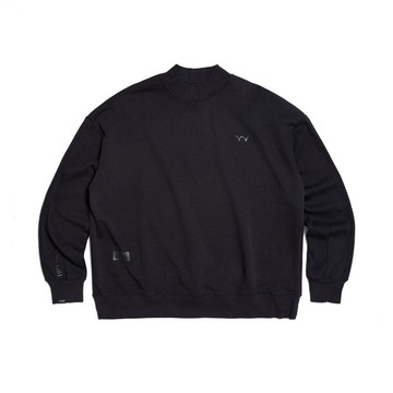 EDWIN 吸濕排汗立領涼感長袖T恤-男款 (黑色) #上衣