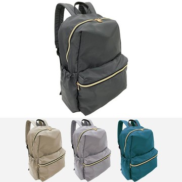 日本 polkapolka - 人氣款！10口袋大容量金釦後背包-炭灰