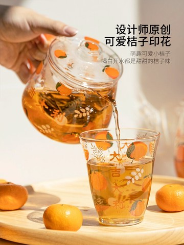 摩登主婦涼水壺家用耐高溫玻璃花茶壺水杯果汁泡茶壺白開水冷水壺