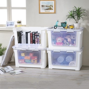 KEYWAY 聯府大容量雙開式收納箱附輪70L-4入