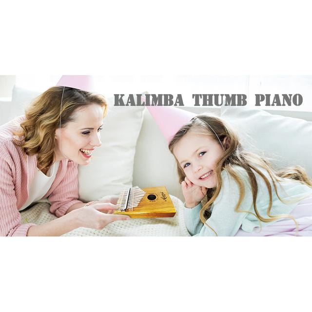 Aiersi-頑丈なkalimba音楽キーボード,17鍵,指,ピアノ,楽器,ドリル,ハンマーとバッグ付きのギフト