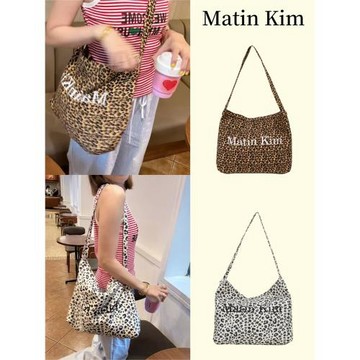 現貨 韓國Matin Kim豹紋帆布包女25新款matinkim單間斜肩帆布包包