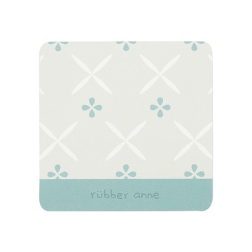 【怪獸】rubber anne 10秒頂吸 軟式珪藻土吸水杯墊 花磚系列 (10x10cm) -藍綠花磚歲月