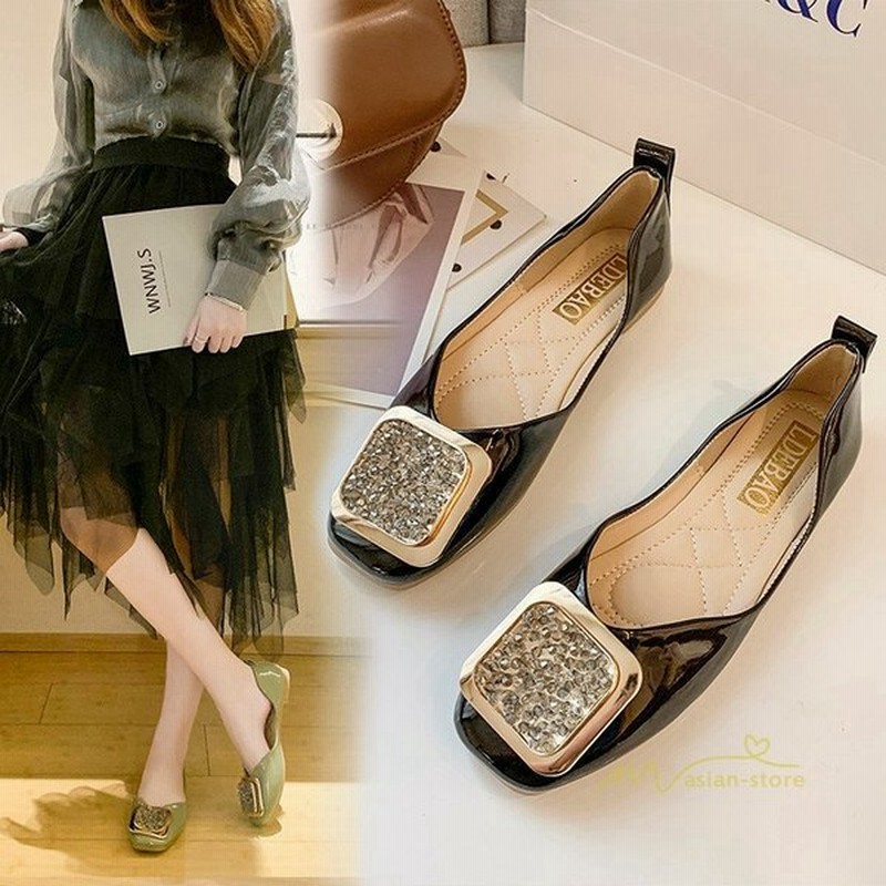 美脚パンプス レディース 靴 フラットシューズ Pu 歩きやすい 疲れない スクエアトゥ ローヒール 通勤ol オフィス デイリー お出かけ カジュアル 春 新作 通販 Lineポイント最大0 5 Get Lineショッピング