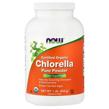 NOW Foods, 有機認可小球藻純粉，1 磅 (454 g)