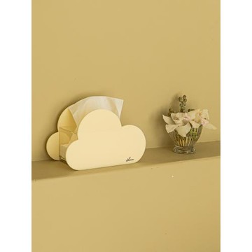 述物原創北歐現代簡約可愛創意云朵亞克力紙巾盒高檔奶色抽紙盒