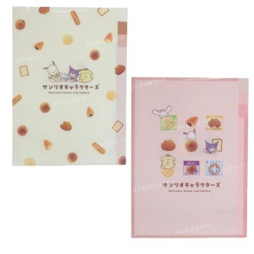 小禮堂 Sanrio 三麗鷗大集合 A4 三層分類資料夾 (麵包款)
