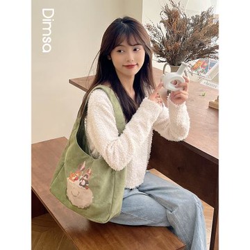 典舍 x chen冬至 原創兔子可愛兔年小清新大容量帆布袋大容量K143