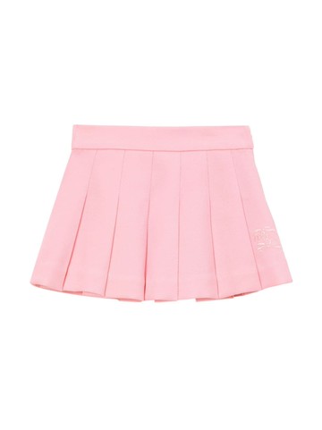 Burberry Kids - pleated ruched flared skirt - kids - Polyester/Elastane/Viscose/Polyester - 12 - Pink