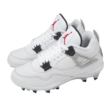 足球鞋 Jordan 4 Retro TD 男鞋 白水泥 膠釘 美式足球 棒壘球 HQ0207-106