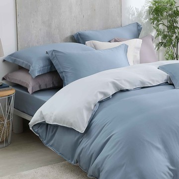 雙人薄被套/ 天絲300織 撞色 / 天絲 萊賽爾 / 帕迪藍 [鴻宇] 台灣製 - T20150