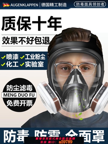【台灣公司 可打統編】德國防毒面具全面罩化工氣體噴漆專用有毒實驗室硫化氫放毒硅膠塵