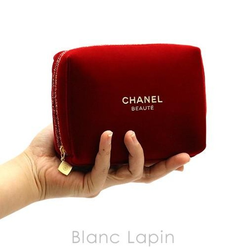 ノベルティ】 シャネル CHANEL コスメポーチ スクエア #レッド [066738 