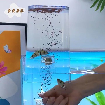 热款负压亚克力鱼缸排水造景装饰透明小型客厅桌面水族箱生态家用pm6101