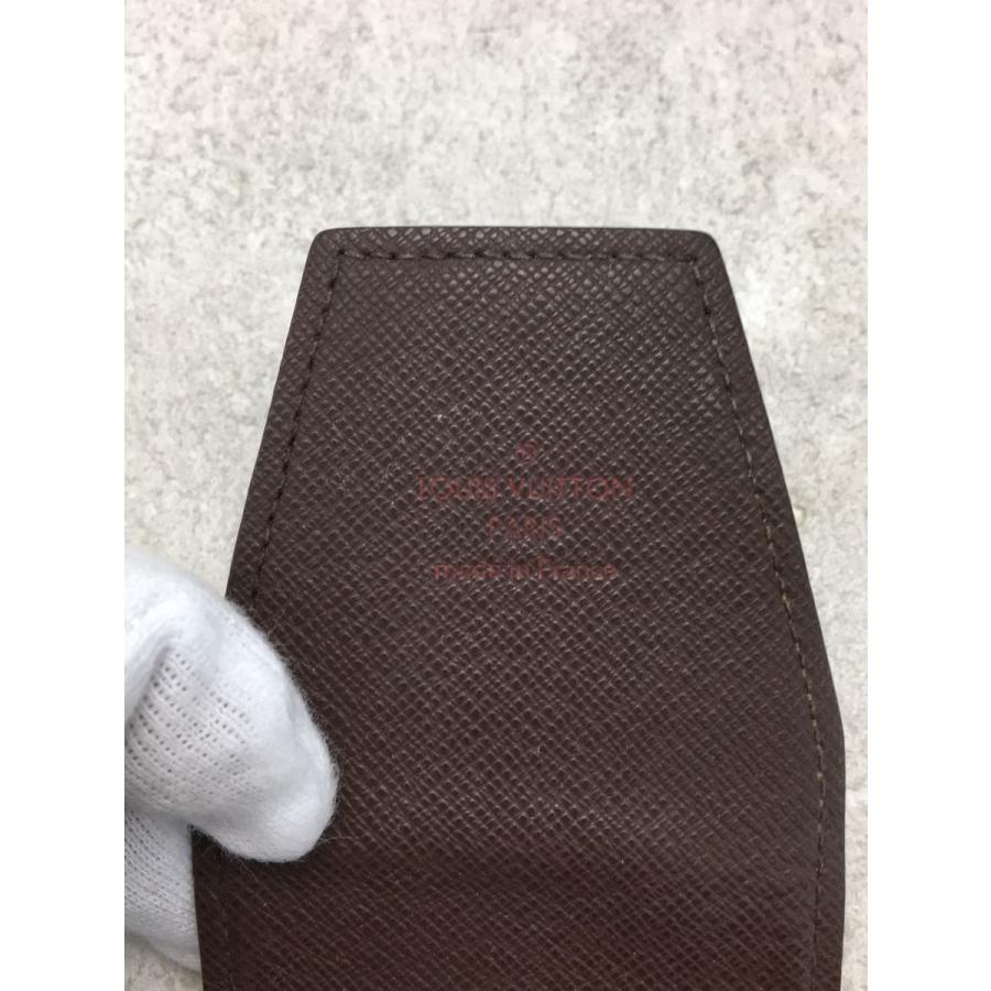 LOUIS VUITTON◆エテュイ・シガレット_ダミエ・エベヌ PVC ブラウン レディース N63024 シガレットケース