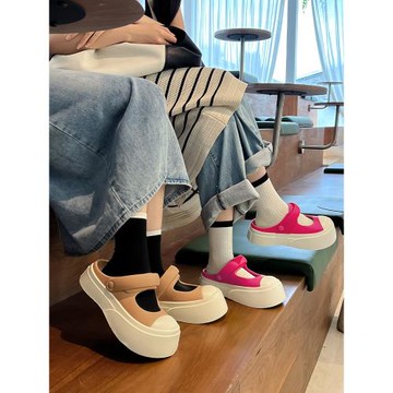 同款瑪麗珍鞋防滑新款拖鞋女士春夏季外穿厚底網紅涼鞋洞洞鞋增高
